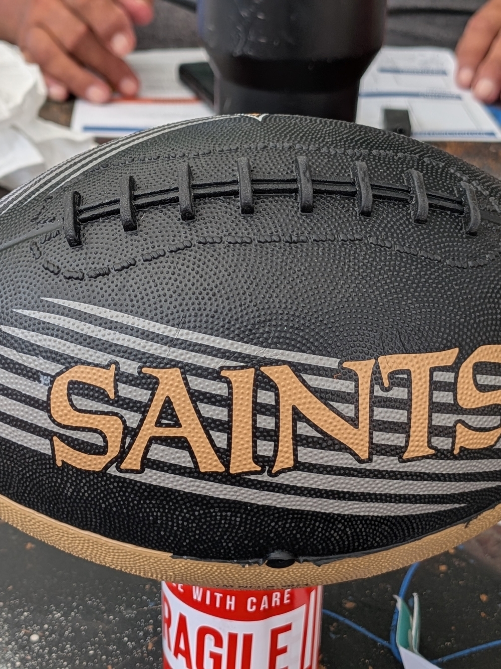Saints Black and Gold Mini Football - Team Logo